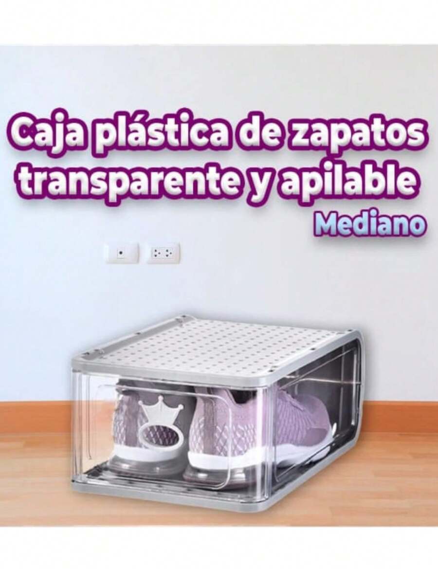 Juego de 5 Cajas de almacenamiento para zapatos, apilables, transparentes, organizador de entrada, tamaño grande (blanco) 31.5*21.5*13.5 - Multicolor - Ver 1