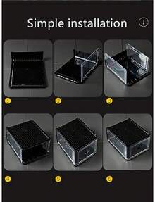 Juego de 4 Cajas de almacenamiento para zapatos, apilables, transparentes, organizador de entrada, tamaño grande (blanco) 32.7*27*17 - Multicolor - Ver 4