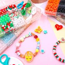 1 Set New Beaded Bracelet, Casual & Cute Designs, Multiple Cartoon Pattern DIY Matching Styles, Various Holiday Sets, Girly Style, Jewelry Decor, Small Pendant, Arts & Crafts, Gift Toys For Friends, Handmade Beading, Easy To Match Your Own Style