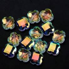 30 Peças/Pacote 9*12mm Oval 12mm Contas de Vidro de Trevo de Quatro Folhas, Contas Soltas Eletrorrevestidas para Acessórios de Joias DIY, Chaveiros, Encantos de Celular