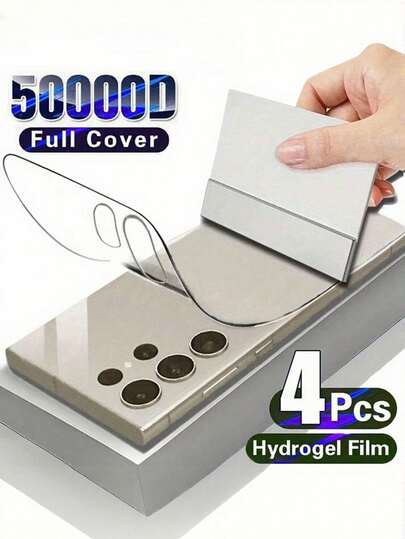 4 قطع واقي شاشة، مصنوع من مادة الهيدروجيل، متوافق مع هواتف سامسونج جالاكسي S26، S25، S24، S23، S22، S21، S20 أولترا بلس، FE، S25 إيدج، نوت 20 أولترا، 10 بلس وما إلى ذلك، حماية شاشة أساسية للاستخدام اليومي والمكتبي والمنزلي، مقاوم للماء والصدمات ومضاد للخدش والبصمات، تغطية كاملة
