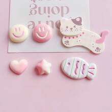 可爱猫咪和鱼沙滩鞋装饰，树脂鞋花鞋扣凉鞋 DIY 配件，果冻鞋，花园鞋鞋配件，完美礼物