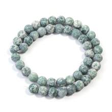 1pc Natural Matte Blue Dot Stone Round Beads, Multiple Sizes Optional 4/6/8/10/12mm, DIY Jewelry Making, Bracelets, Necklaces, Pendants, Crafts Accessories