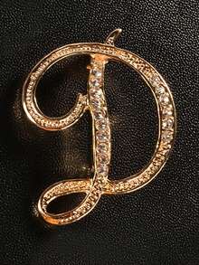 1 件 A-Z 字母胸针，欧式水钻别针，合金材质，镶嵌闪亮宝石，非常适合搭配西装、衬衫、夹克、连衣裙，展现优雅与时尚背包，适合学校办公室配饰珠宝圣诞节万圣节衣服别针有趣可爱的教师礼物 - 彩色 - 查看 16