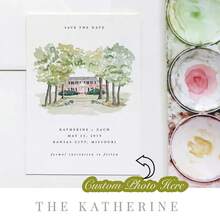 1 pieza Reserva la fecha ilustrada personalizada, Invitación de boda ilustrada personalizada, Reserva la fecha del lugar, Ilustración del lugar - Multicolor - Ver 1