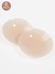 Plus Size Women's Silicone Nipple Covers, Invisible, Waterproof, Sweatproof, Adhesive Bra Pasties, Strapless Bra, Nude Feel, Suitable For Swimwear, Dresses, Pajamas, Bikini, Wedding Dress, Activewear, Reusable And Washable Nipple Covers
