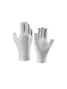 1 双女士防滑防紫外线骑行手套，冰丝透气露指驾驶手套 - 适合骑行、驾驶、美甲使用 - 彩色 - 查看 13