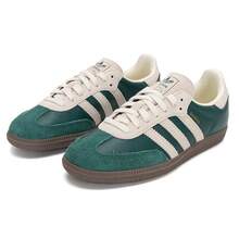 男鞋女鞋輕便休閒鞋 SAMBA OG 運動鞋低幫日常旅遊鞋板鞋透氣德訓鞋 - 森林綠/乳白色/樹脂黃 - 查看 3