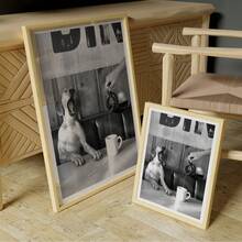 Tranh treo tường hình chó và cà phê phong cách cổ điển, ảnh đen trắng chú chó uống cà phê với khẩu hiệu "Luôn lạc quan" và họa tiết muối bạc, giấy in có vân, thích hợp cho góc quán cà phê/nhà bếp kiểu nhà nghỉ ven biển/trang trí lễ tốt nghiệp, món quà hoàn hảo cho phái nữ và trang trí tiệc cho người yêu cà phê (Tranh in không khung) - Tranh quán cà phê phong cách retro, trang trí tường quán cà phê ven biển, tranh nghệ thuật cho quầy bar người yêu chó. - Nhiều màu - Xem 5