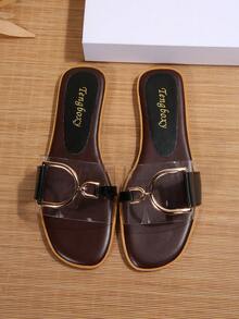 Women's Fashion Flat Sandals, New Arrival,Spring Summer Outfits - Black - View 3