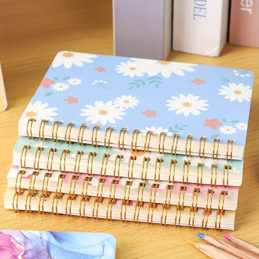 Local Delivery-School And Office Supplies For Students, Faculty, Gifts, Mother's DAY Gift, Back-To-School Season, Travel-Size [Cute Notebook] 8pcs Cute Mini Spiral Women's Notebook | A6/4.1*5.7in, College Rule, - 4 Colors - 查看 1