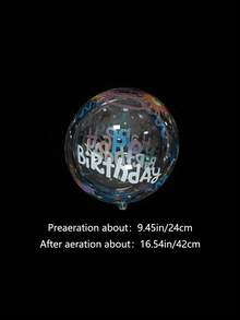 3pcs Colorful Happy Birthday Bubble Balloons, Suitable For Birthday Party And Family Gathering Decoration - Multicolor - View 5