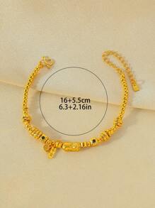 1pc Adjustable Size Fashionable, Versatile, Elegant, European & American Style Party Explosion Model Hollow Floral Chinese Style Antique Style Exquisite Car Flower Starry Sky Curved Pattern Cat Claw Colored Pearl Connected Sophisticated Changeable Classic Series Floral Exquisite Open Ring Open Big Atmosphere Chinese Style Pixiu Wealth-Keeping Braided Series Bracelet