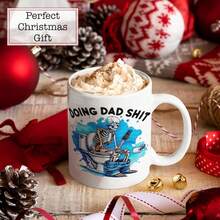 Doing Dad Sht Mug Funny Fathers Day Gift Pooping Joke Cup-11oz Dad Coffee Mug , Funny Dad Birthday Gifts From Daughter And Son For Father Papa Daddy Christmas, Father'S Day Gift Box Christmas Mugs Navidad Decoracion 2025 Christmas Gifts - White - View 2