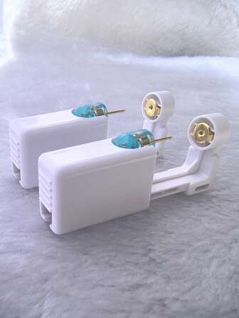 Simple Self-Piercing Kit For Girls With Disposable Piercing Gun And Stainless Steel Earring Studs