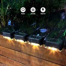 16 Pack Solar Deck Lights Outdoor, IP44 Waterproof Solar Fence Lights, LED Garden Step Lights Auto On/Off For Fence, Yard, Patio, Stairs, Railing, Wall Landscape Lighting700mAh Battery. - 32PC 黑色高亮款 LED - 查看 4