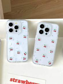 Nuevo estuche de teléfono con decoración de cerezas apto para 16 Pro Max/15 Pro Max/14 Pro Max/13 Pro Max/12 Pro Max/15 Pro/16 Pro/14 Pro/13/14/12/11/16 Plus