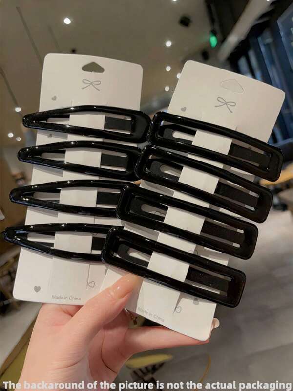 4 peças extra grandes de 10 cm com gotas de óleo brilhantes, design simples, franjas laterais e grampos de cabelo de bebê, grampos de cabelo fofos e grandes, garras de cabelo, presilhas de cabelo