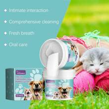 50pcs Cat Dog Dental Cleaning Finger Toothbrush, Removes Plaque, Cleans & Freshens Oral Care For Pets