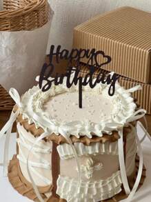 1 pieza/3 piezas Decoración de tarta de cumpleaños con letras "Happy Birthday", decoración creativa con lema para la parte superior de la tarta, decoración para fiestas de cumpleaños, suministros de repostería, accesorios de cocina, tope de tarta con letras "Happy Birthday" en inglés para decoración de fiestas de cumpleaños