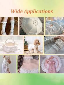 1/2/4/8/12/20 Yards, 8cm Wide Elastic Lace Trim, Pleated Organza Lace Edging, Ribbon, Sewing Craft, Doll Clothes, Wedding Dress Decorative Accessories - Multicolor - View 8