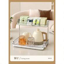 Desktop Aufbewahrungsorganizer Regal, mehrstöckige Aufbewahrungsregale für Tassen/Becher/Kosmetika für Zuhause, Wohnzimmer, Damen, Reiseutensilien, Schulanfang, Studentenwohnheim