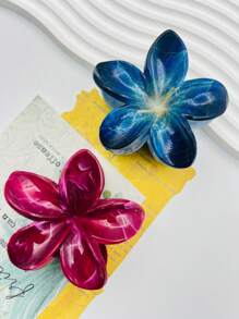 2pcs Women Simple Style Wine Red & Gradient Acrylic Flower Hair Claws, Elegant Versatile Hair Accessories Suitable For Holiday, Party, And Daily Wear Claw Clips Hair Clips Hair Jaw Clip Hair Clamps Hair Clutch Hair Catcher Clip