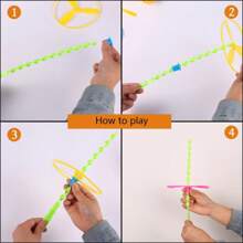 40pcs/Bag Flying Pet Chase Toy Colorful Bamboo Dragonfly Plastic Hand Push Flying Birthday Party Favors Guests Treat Goodie Filler, 1/10/40pcs