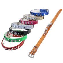 1pc Customizable Letter PU Base Collar With Various Rhinestone Letter Sequin Styles, Women Choker Collar