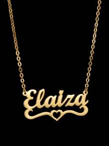 1 Pieza Personalizada Collar de Cadena con Símbolo de Corona, Cruz, Nombre, Corazón, Cruz de Acero Inoxidable, Corazón, Mariposa, Estrella, Mariposa, Símbolo de Infinito, Nombre Árabe, Joyería Personalizada para Exteriores, Playa, Letras de Cadena, Logotipo Firmado, Número Colgante Gargantilla