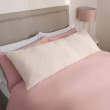 Long Bolster Pillow Teddy Fleece Body Cushion - CREAM - View 6