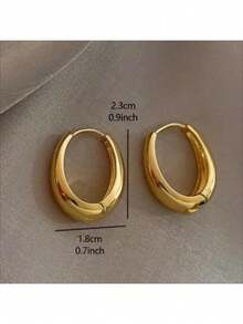 Chic Chunky Gold Hoop Earrings For Women – Bold And Modern Thick Hoop Design With High-Quality Gold Tone Finish For Luxurious Look – Lightweight And Comfortable For All-Day Wear – Adds Contemporary Elegance And Statement Style To Any Outfit – Perfect For Everyday Fashion, Casual Outings, Work, Parties, And Expressing Individual Style And Confidence – Secure Clasp Closure For Worry-Free Wear – A Wonderful Gift For Fashion-Forward Women And Teenagers Who Love Bold Jewelry – Versatile And Stylish Piece To Enhance Your Jewelry Collection With Contemporary Flair And Subtle Sophistication – Ideal For Both Casual And Dressier Looks - 彩色 - 查看 8
