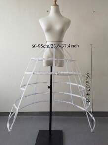 Black 5 Hoops Floor-Length Front Split Crinoline Petticoats Underwear Waistband Underskirt For Ballgown Wedding Dress