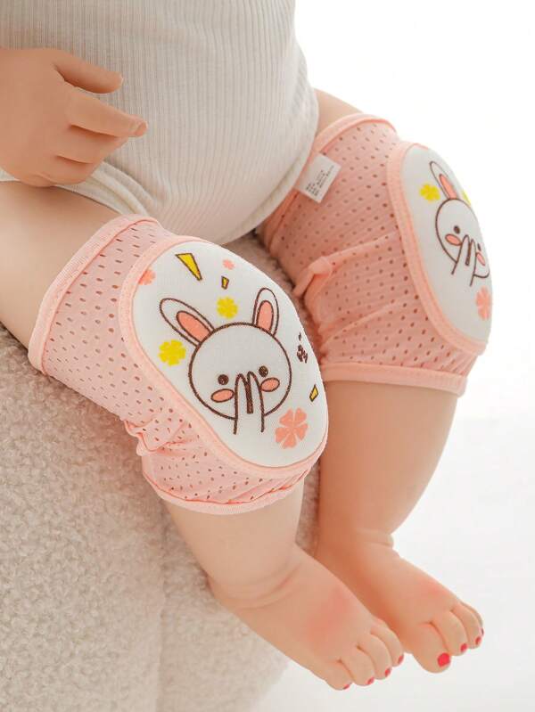 1 paire de genouillères bébé/tout-petit en forme de lapin rose mignon, protège-genoux pour enfants pour les sports, l'extérieur et l'usage quotidien