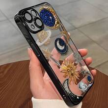 Galaxy Mobile Phone Case, Adorned With Star And Moon Patterns, Suitable For Iphone 16, 15, 14, 13, 12 And 11 Pro Models, Made Of TPU Material, And Provides Shockproof Protection.Ideal For Family, Friends, Children, Birthdays, Spring, Holidays, Boyfriends, Girlfriends, And Valentine'S Day Gifts. - 銀色 - 查看 6