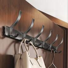 1个门后挂式衣帽架，带挂钩，金属材质，可挂在门后，用于存放帽子、钥匙和其他物品，节省家居空间，适用于入口、浴室、卧室、住宅、宿舍等场合。 - 多色 - 查看 2