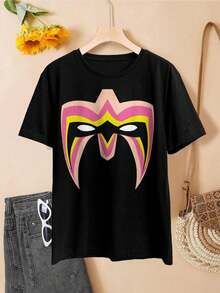 Camiseta de lucha libre WWE Ultimate Warrior para mujer, WrestleMania, lucha profesional, deportes de combate - Negro - Ver 2
