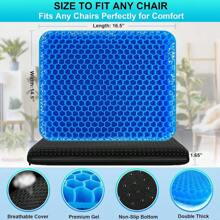 Cojín de asiento de gel de 4,2 cm de grosor doble para sentarse largos períodos, cojín de asiento de refrigeración de huevo para alivio del dolor de espalda, cadera, ciática y coxis para silla de oficina, asiento de coche, silla de ruedas