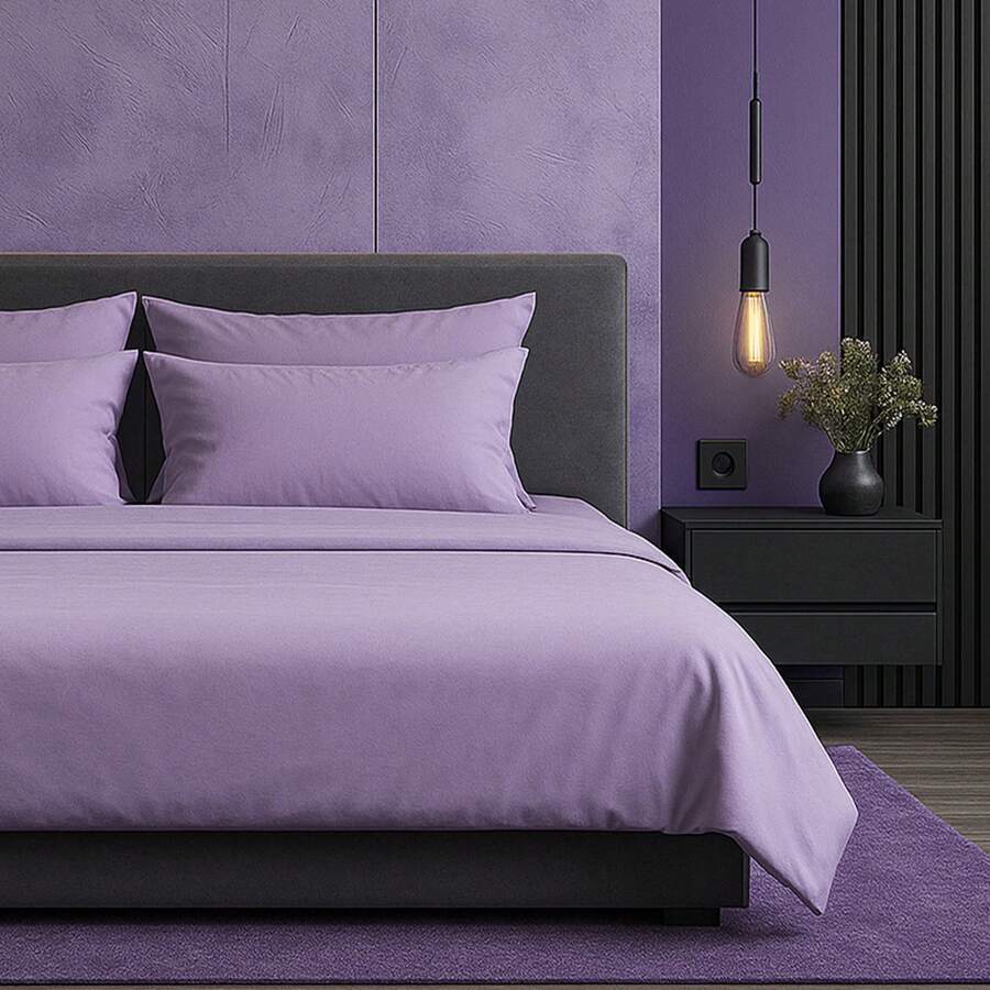 Slay Your Sleep: Cloud-Soft Cooling Bamboo Blend Sheets – 6-Piece Set W/ Deep Pockets – Breathable, All-Season Bedding, No Wrinkles, No Stress, Cozy Vibes Only – Twin, Full, Queen, King, Cal King - 紫丁香 - 查看 1