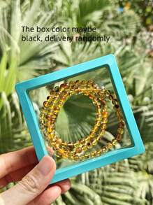 Natural Baltic Amber Beaded Layer Bracelet Or Necklace Million Years Gemstone Resin Fossilized Stone Indie Fashion Accessorize For Couple Nature Stone Gift