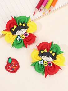 2 piezas/6 piezas Horquillas con forma de flor lindas para la temporada de vuelta al colegio, accesorios para el cabello como regalo para niñas que van al colegio