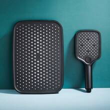 1 件高压方形淋浴喷头，银色/黑色涂层，日常浴室固定淋浴喷头，浴室配件，淋浴喷头家居浴室装饰秋季装饰