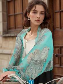 1 chiếc khăn choàng tay dài chống nắng bằng vải chiffon in họa tiết Paisley dành cho nữ, kiểu dáng thời trang mới, mỏng nhẹ, thích hợp cho hoạt động ngoài trời, du lịch, đi biển, nghỉ lễ. - nhiều màu - Xem 5