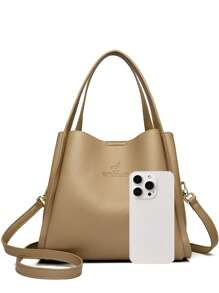 Bolsos de mano suave y alta calidad para mujer, bolso de hombro casual, bolso de diseñador de lujo con gran capacidad para damas