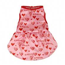 Vestido de gato para San Valentín, bonito vestido de princesa con estampado de corazón para primavera y otoño, transpirable y para perro. - Rojo - Ver 8