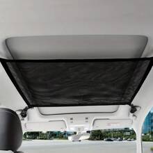 1PC Large-Capacity Car Ceiling Storage Net – Durable Black Mesh Organizer With Multiple Compartments, Easy To Install, Travel Essential