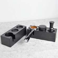 1 pieza Estación de prensado de espresso, Estera para tamper de espresso, Soporte para portafiltros de café de 51/53/58mm, Tamper y distribuidor de plástico, Caja organizadora de 3 en 1 de accesorios de espresso para herramientas de barista en mostradores/tiendas/mesas de trabajo