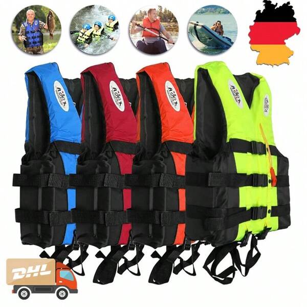 S-XXXL Schwimmweste Erwachsene Kinder Rettungsweste Kajak Life Jacket Mit Pfeife