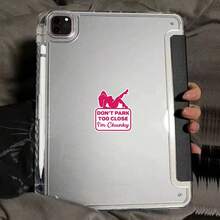 幽默“别停得太近，我胖乎乎的”汽车贴花贴纸 - 粉色幻想主题 PVC 乙烯基，自粘式半哑光饰面，适用于汽车、窗户、镜子、木材、塑料、玻璃、金属和陶瓷表面，汽车贴纸，学校用品，返校