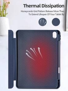 1个纯色右手笔槽八折折叠保护套，深蓝色，可定制文字，兼容iPad Mini 6/Mini 7/Air/Air 2/9.7/10.2/10.5/Air 4/Air 5/10.9/Pro 11英寸/第十代/Air 11英寸(M2)-2024/Pro 11英寸(M4)-2024/Air 11英寸(M3) 2025/iPad (A16) 11英寸第十一代 2025，多折多角度支架，内置笔槽，TPU软边保护，防摔耐磨，磁吸自动休眠/唤醒，简约/休闲/个性化/高端/创意风格，产品不含触控笔 - 深藍 - 查看 9